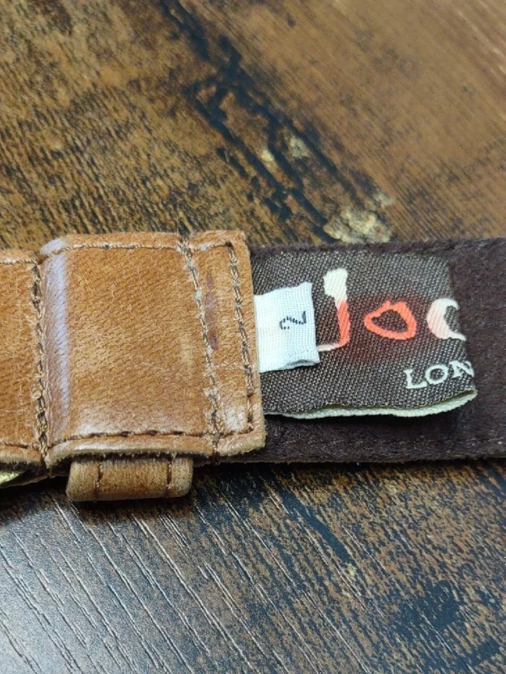 Jocasi London Leather Belt w/ Brass Stud Medallions And Buckle